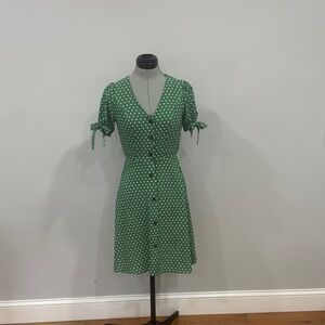 Monteau Green Polka Dot Mini Dress